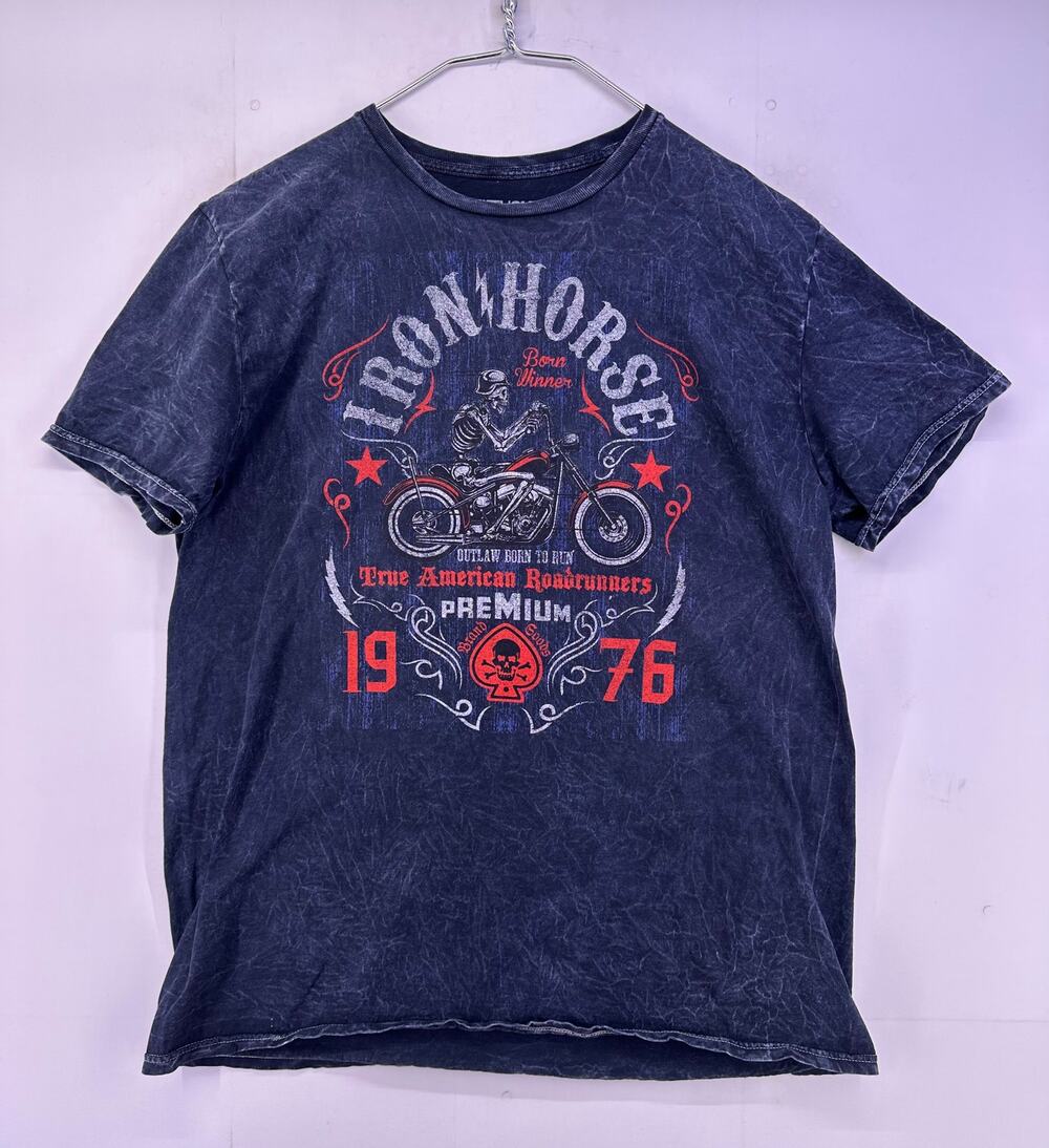 Fifth Sun Iron Horse Motorcycle Shirt Size L Black Tie Dye